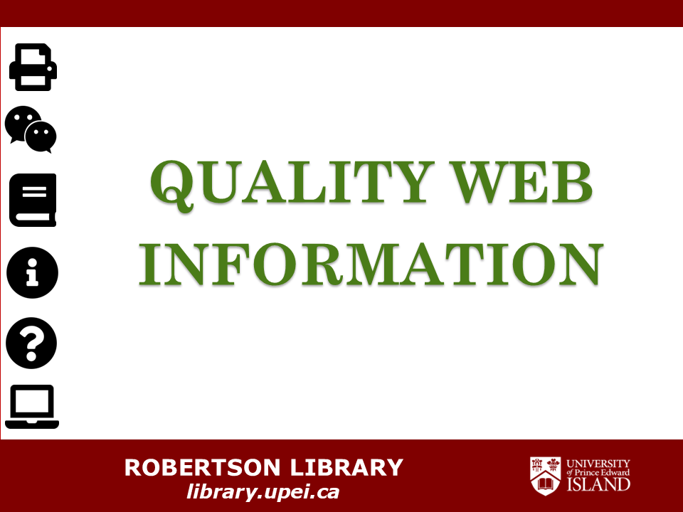 Quality web information title slide